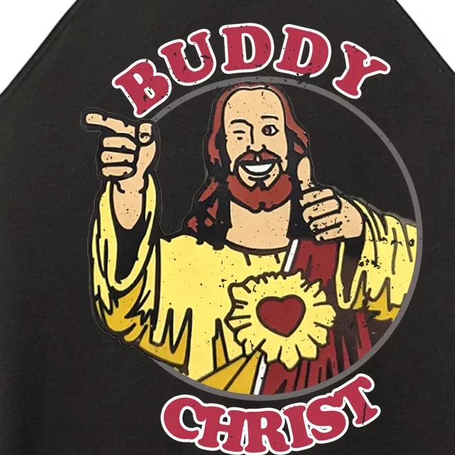 Jay And Silent Bob Buddy Christ Circle Portrait Women’s Perfect Tri Rocker Tank