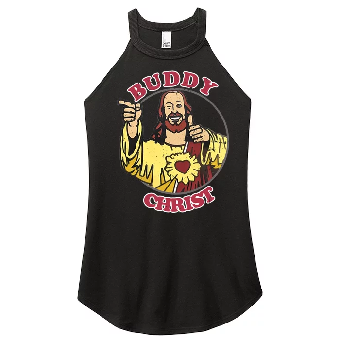 Jay And Silent Bob Buddy Christ Circle Portrait Women’s Perfect Tri Rocker Tank