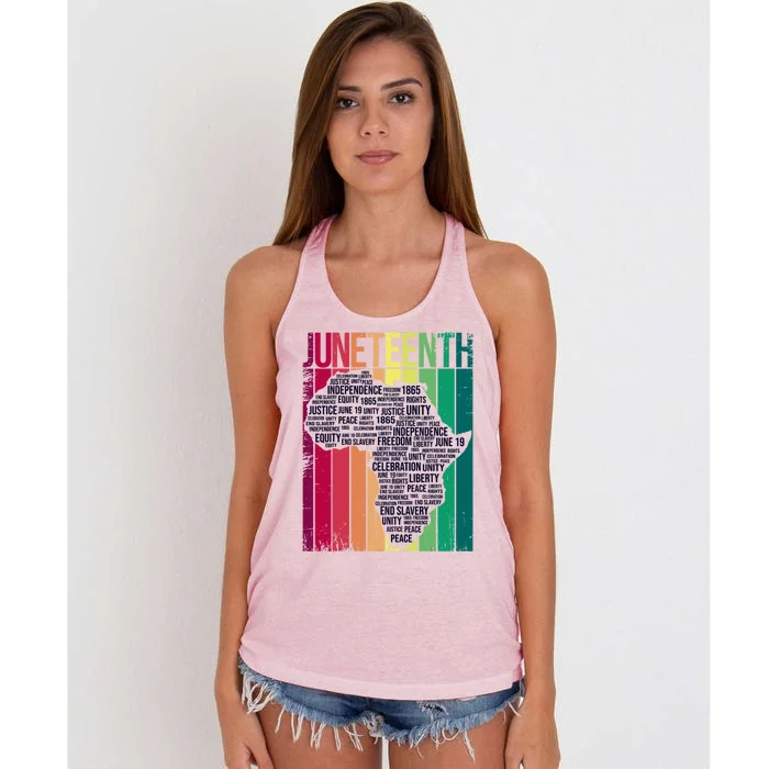 Juneteenth African Slave Freedom Black Mom Dad Cute Gift Women's Knotted Racerback Tank