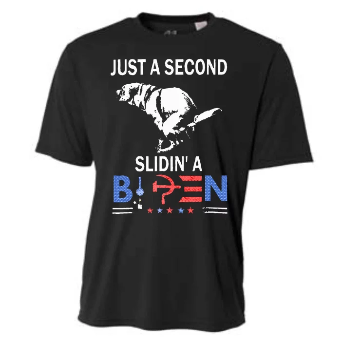 Just A Second Slidin A Biden Cooling Performance Crew T-Shirt