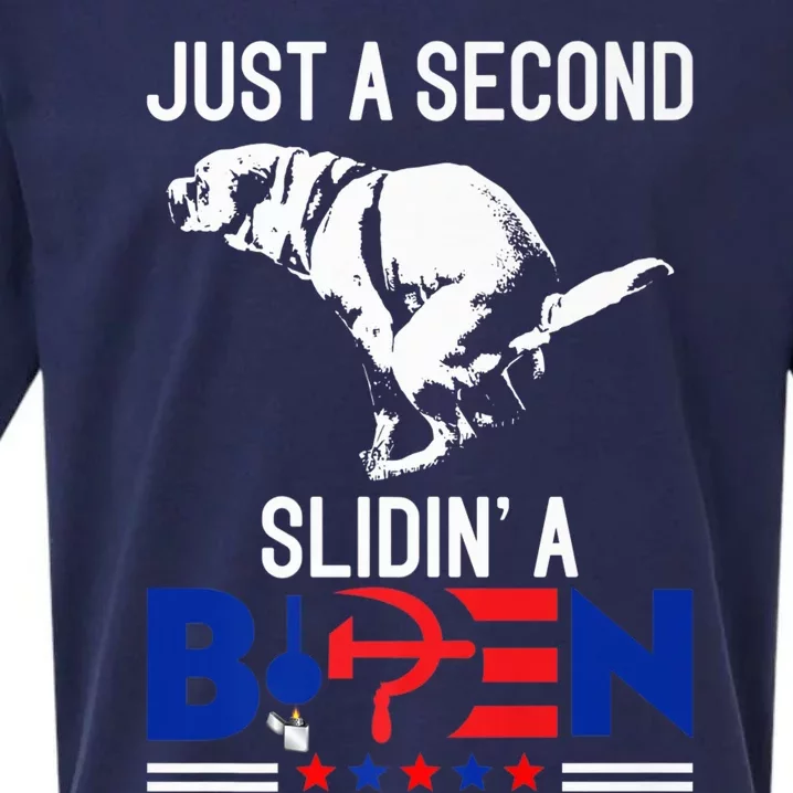 Just A Second Slidin' A Biden Funny Humour Biden Sueded Cloud Jersey T-Shirt