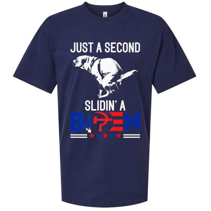 Just A Second Slidin' A Biden Funny Humour Biden Sueded Cloud Jersey T-Shirt