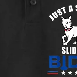 Just A Second Slidin' A Biden Funny Biden Dry Zone Grid Performance Polo