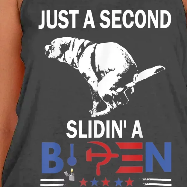 Just A Second Slidin' A Biden Women's Knotted Racerback Tank