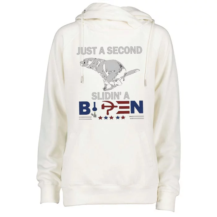 JUST A SECOND SLIDIN'A BIDEN Womens Funnel Neck Pullover Hood