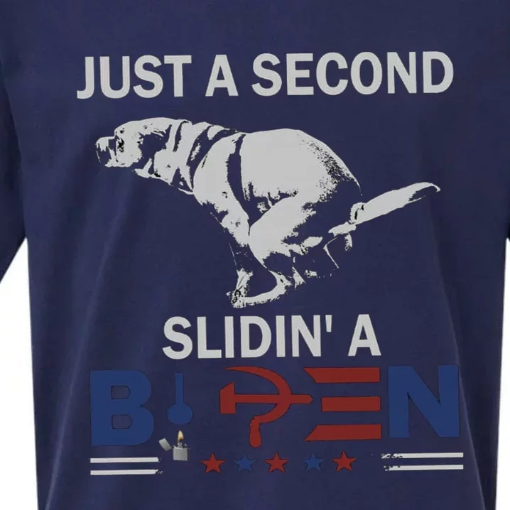 JUST A SECOND SLIDIN'A BIDEN Sueded Cloud Jersey T-Shirt