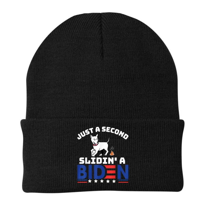 Just A Second Slidin’ A Biden – Funny Political Anti Biden Knit Cap Winter Beanie