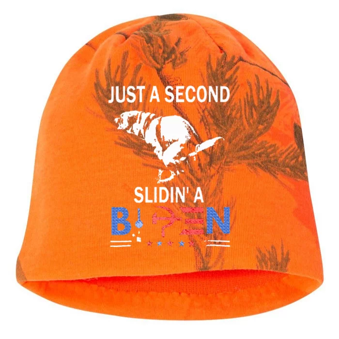 Just A Second Slidin A Biden Kati - Camo Knit Beanie