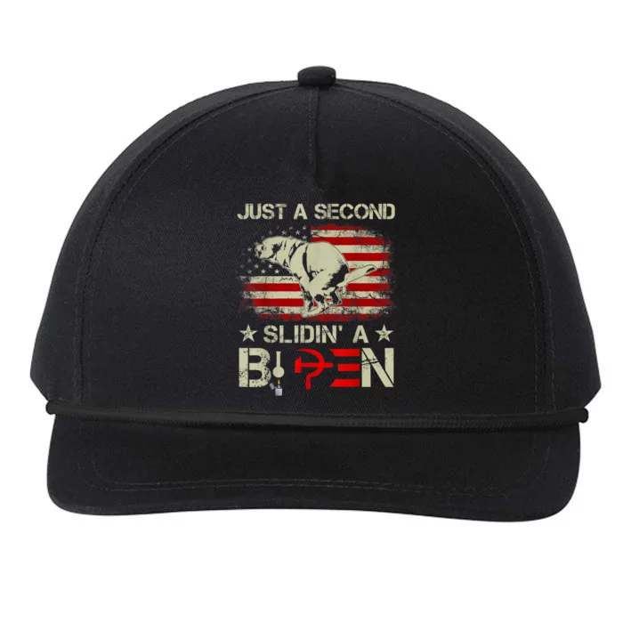 Just A Second Slidin A Biden Funny Saying Biden President Snapback Five-Panel Rope Hat