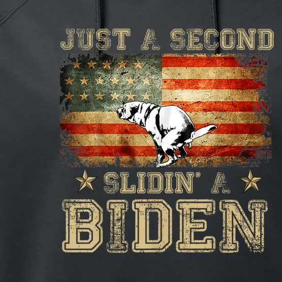 Just A Second Slidin’ A Biden – Funny Political Anti Biden Performance Fleece Hoodie