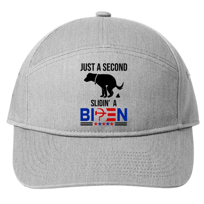 Just A Second Slidin A Biden Funny Dog 7-Panel Snapback Hat