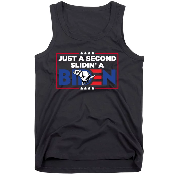 Just A Second Slidin' A Biden Funny Biden Tank Top