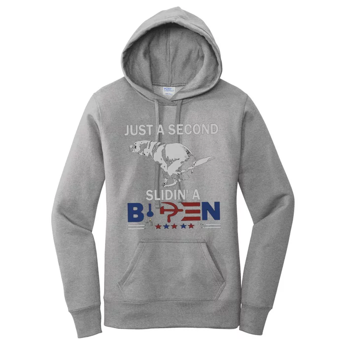 Just A Second Slidin' A Biden Women's Pullover Hoodie