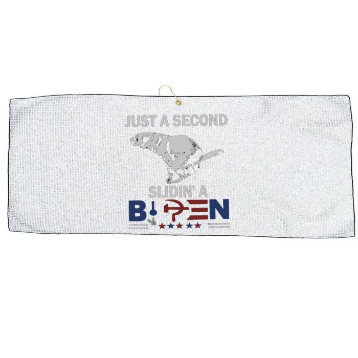 Just A Second Slidin' A Biden Large Microfiber Waffle Golf Towel