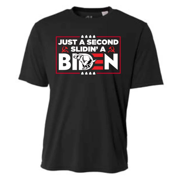 Just A Second Slidin' A Biden Funny Biden Cooling Performance Crew T-Shirt