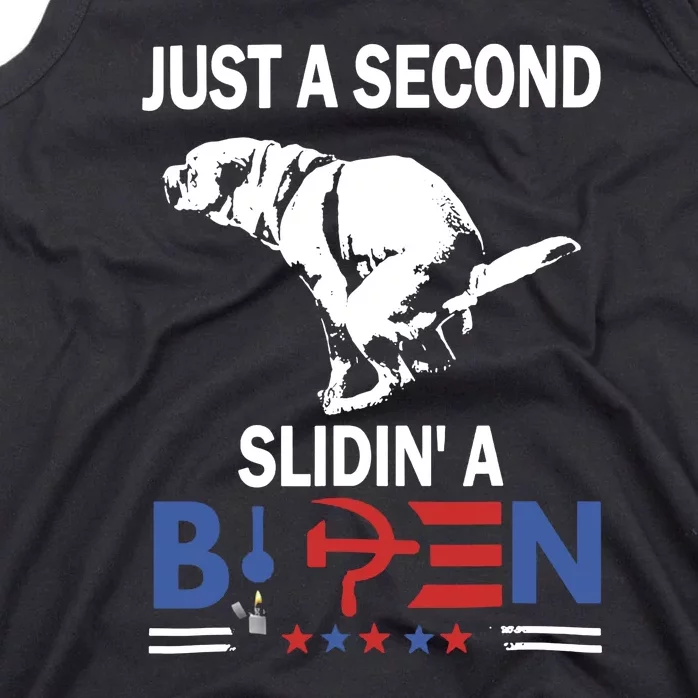 Just A Second Slidin A Biden Funny Dog Tank Top