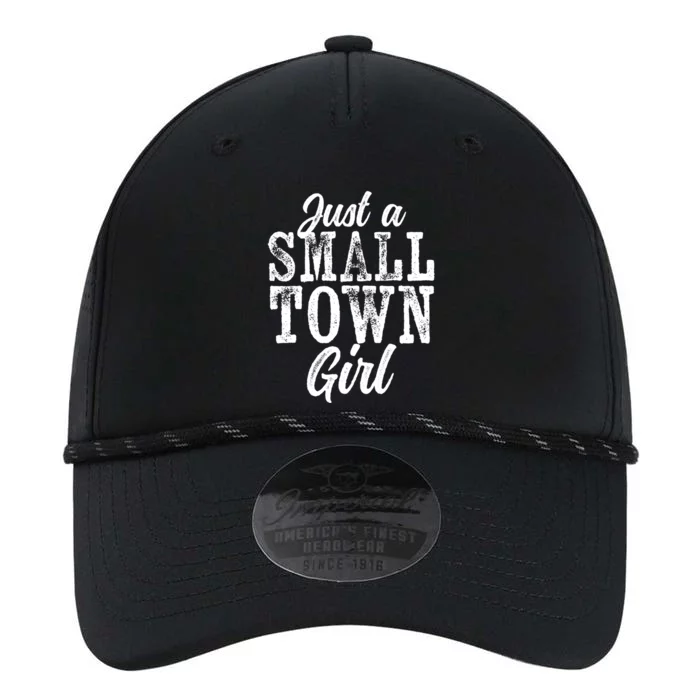 Just A Small Town Rough Weathered White Text Gift Performance The Dyno Cap