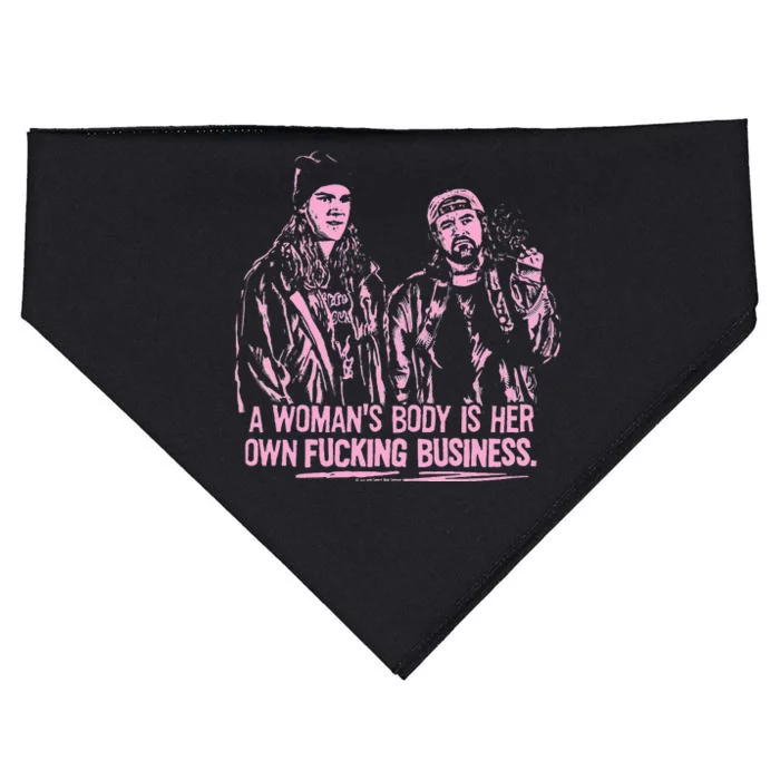 Jay And Silent Bob A WomanS Body Is Her Own Business USA-Made Doggie Bandana