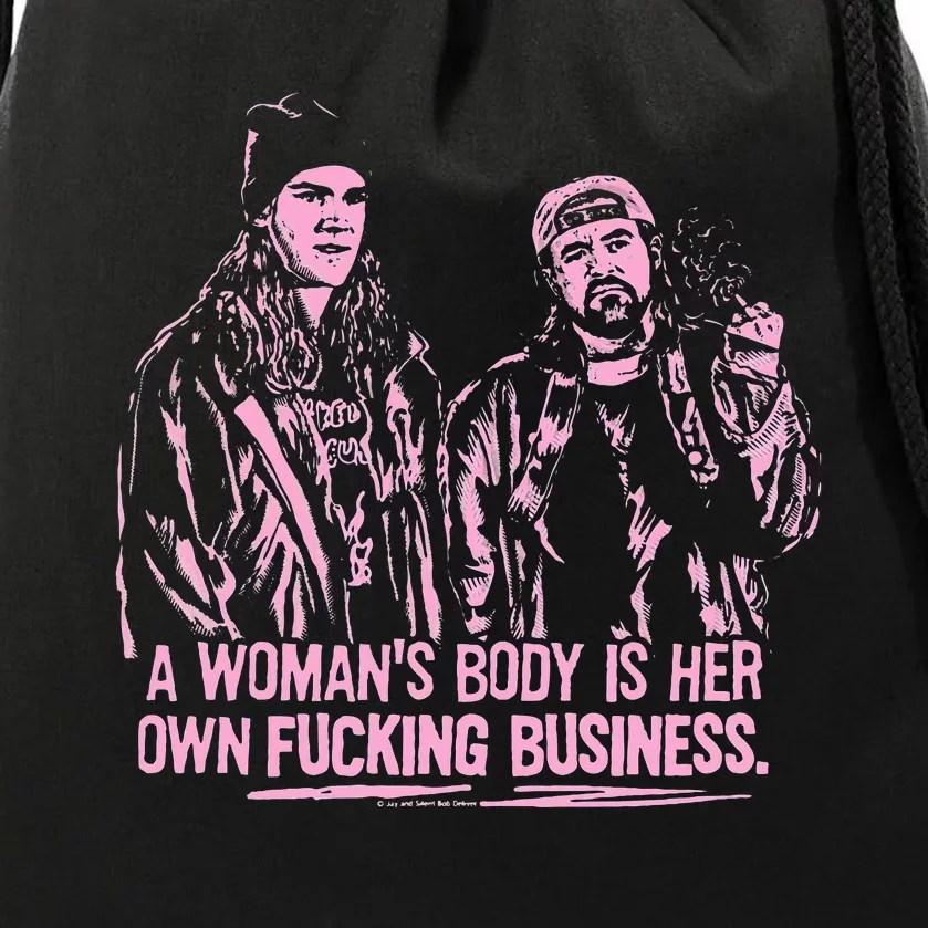 Jay And Silent Bob A WomanS Body Is Her Own Business Drawstring Bag