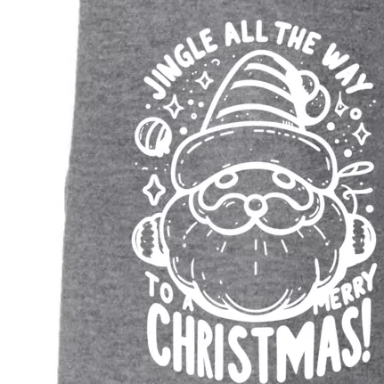 Jingle All The Way To A Merry Christmas! Santa Claus Holiday Cute Gift Doggie 3-End Fleece Hoodie