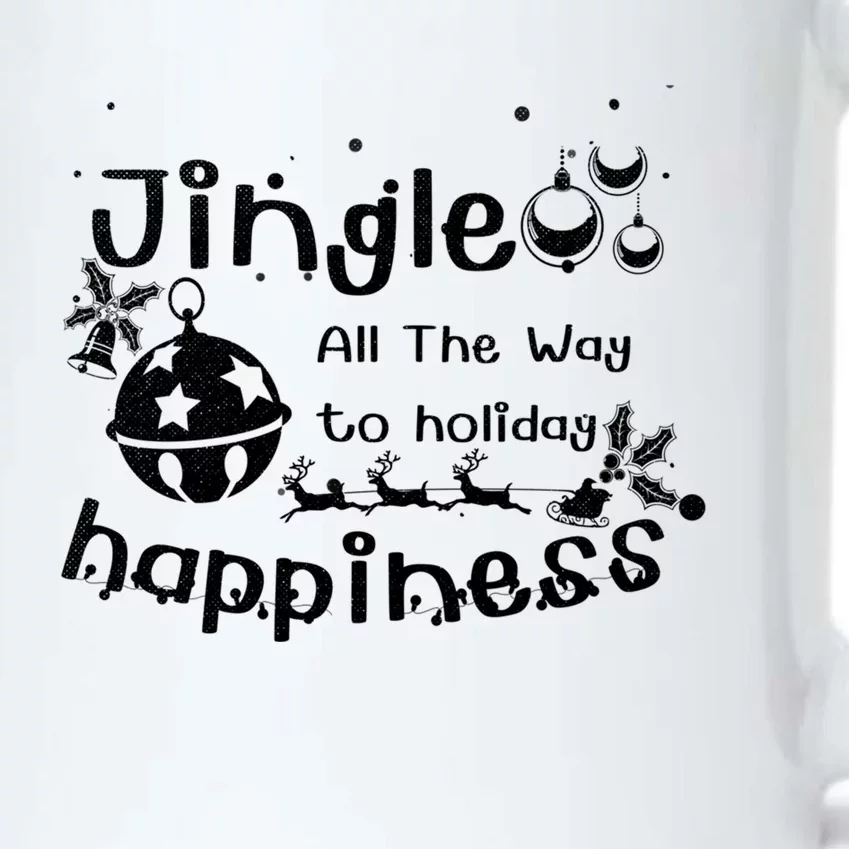 Jingle All The Way To Holiday Happiness Cute Gift Black Color Changing Mug