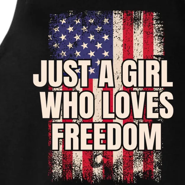 Just A That Loves Freedom 4th Of July Gift Ladies Tri-Blend Wicking Tank