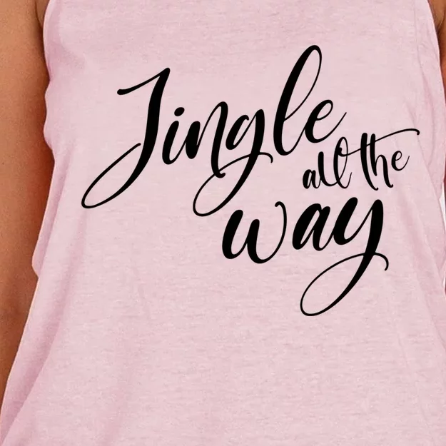 Jingle All The Way Trendy Christmas Saying Xmas Gift Women's Knotted Racerback Tank