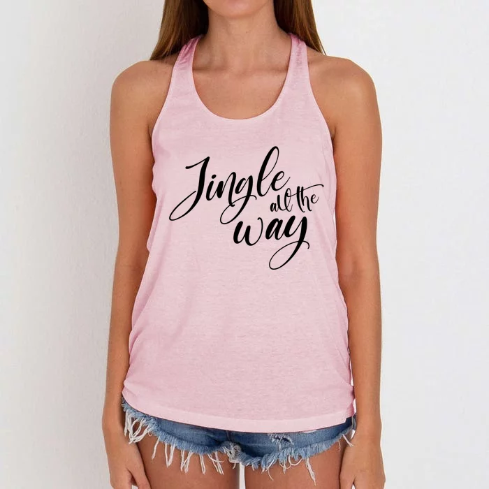 Jingle All The Way Trendy Christmas Saying Xmas Gift Women's Knotted Racerback Tank