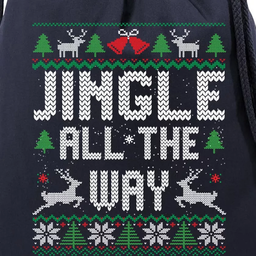 Jingle All The Way Ugly Christmas Sweaters Gift Drawstring Bag