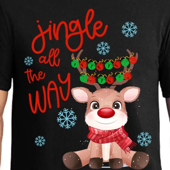 Jingle All The Way Funny Reindeer Gift Pajama Set