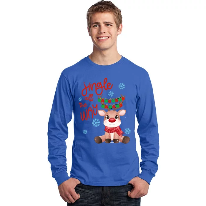 Jingle All The Way Funny Reindeer Gift Tall Long Sleeve T-Shirt