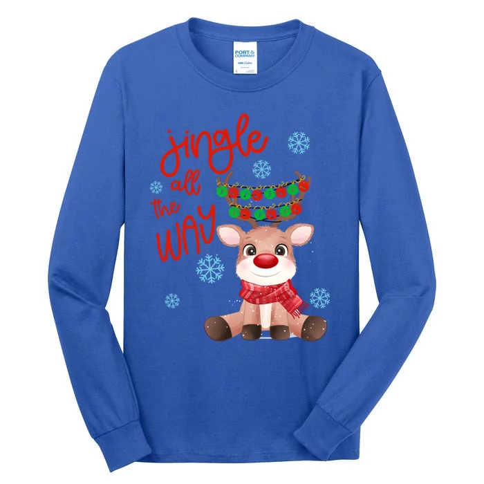 Jingle All The Way Funny Reindeer Gift Tall Long Sleeve T-Shirt