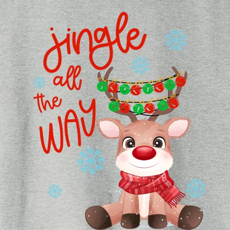 Jingle All The Way Funny Reindeer Gift Women's Crop Top Tee