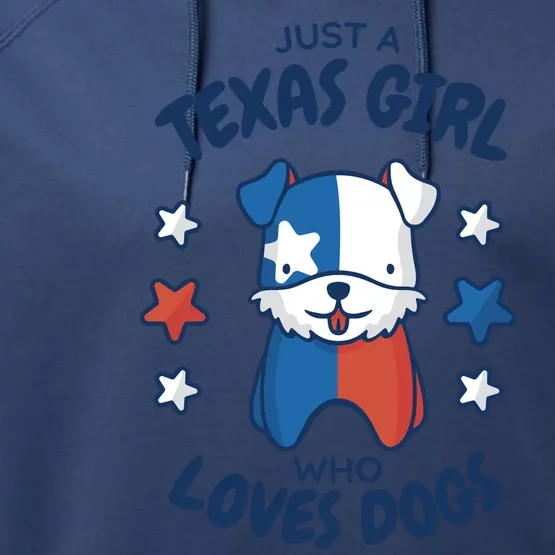 Just A Texas Girl Who Loves Dogs Performance Fleece Hoodie