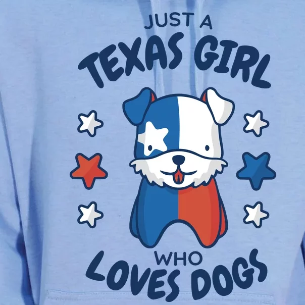 Just A Texas Girl Who Loves Dogs Unisex Surf Hoodie