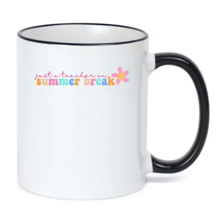 Just A Teacher On Summer Break Flower Black Color Changing Mug