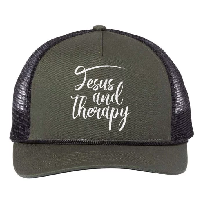 Jesus And Therapy Religious Christian Humor Retro Rope Trucker Hat Cap