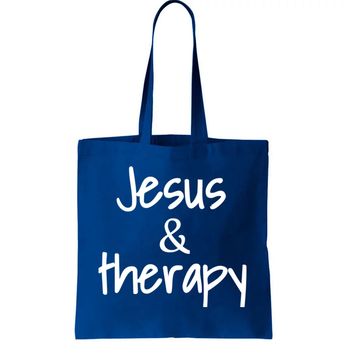 Jesus And Therapy Christian Humor For Christian Counselors Great Gift Tote Bag