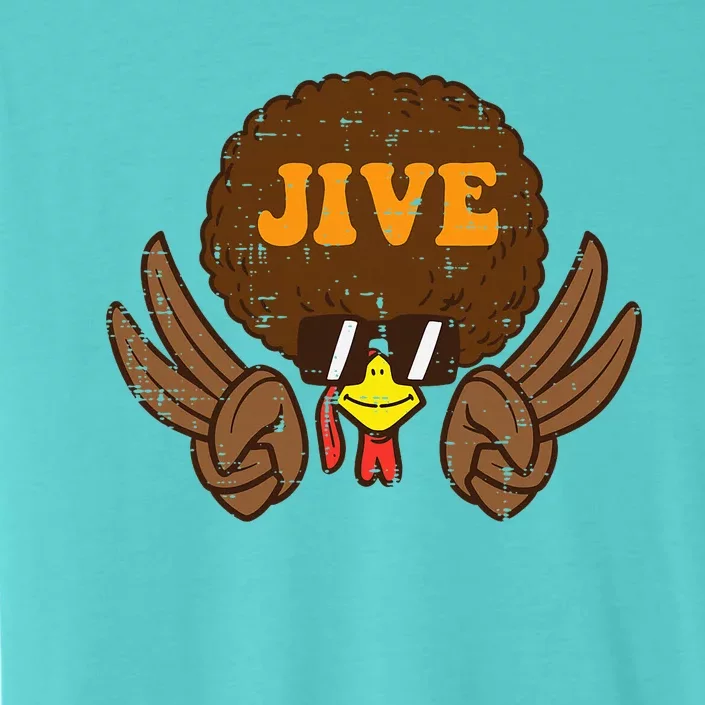 Jive Afro Turkey Peace Sign 70s Retro Thanksgiving ChromaSoft Performance T-Shirt