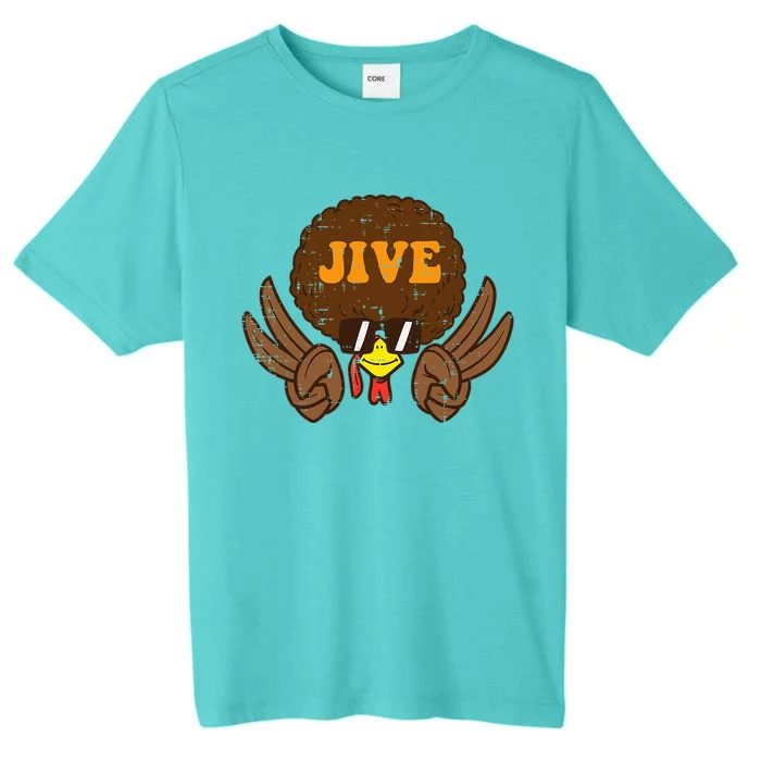 Jive Afro Turkey Peace Sign 70s Retro Thanksgiving ChromaSoft Performance T-Shirt