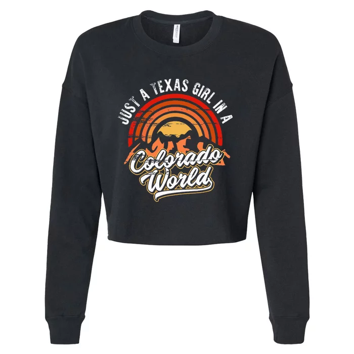 Just A Texas Girl In A Colorado World Proud Texans Cropped Pullover Crew