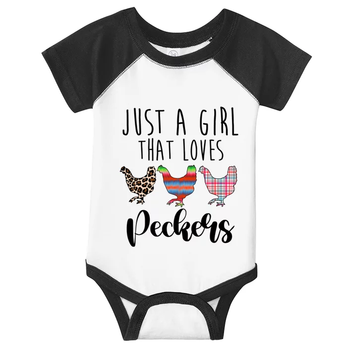 Just A That Loves Peckers Funny Chicken Lover Rooster Gift Infant Baby Jersey Bodysuit