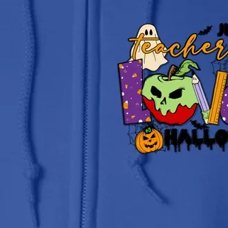 Just A Teacher Who Loves Halloween Gift Full Zip Hoodie