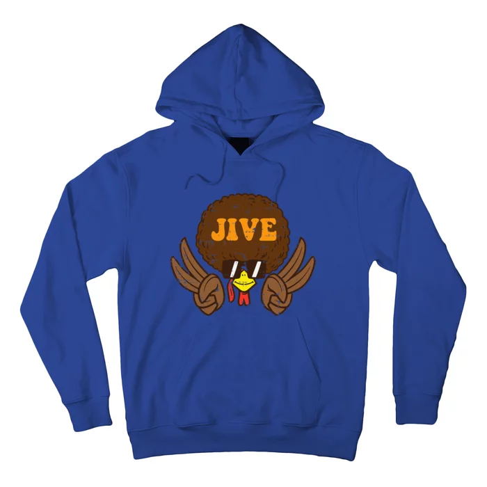 Jive Afro Turkey Peace Sign 70s Retro Thanksgiving Hoodie