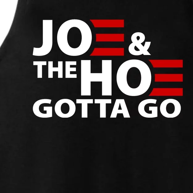 Joe And The Ho Gotta Gotta Go Funny Anti Biden Harris Ladies Tri-Blend Wicking Tank