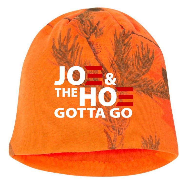 Joe And The Ho Gotta Gotta Go Funny Anti Biden Harris Kati - Camo Knit Beanie