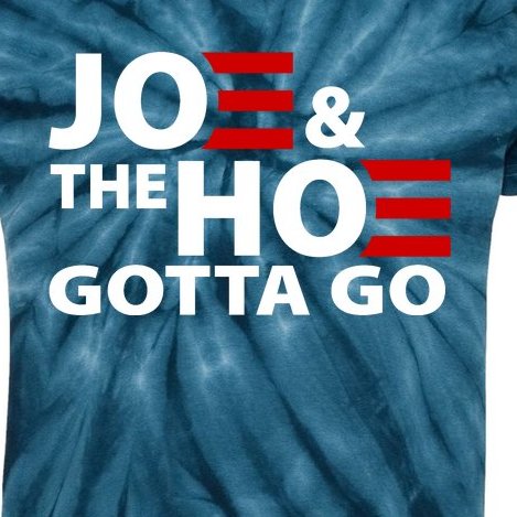 Joe And The Ho Gotta Gotta Go Funny Anti Biden Harris Kids Tie-Dye T-Shirt