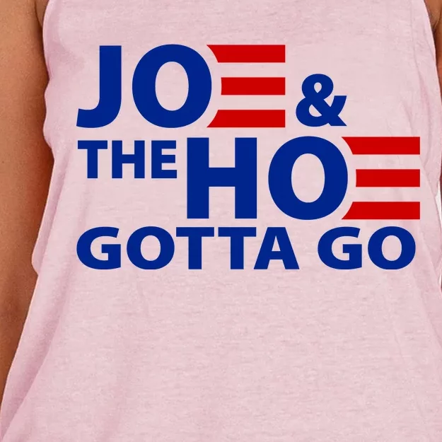 Joe And The Ho Gotta Gotta Go Funny Anti Biden Harris Women's Knotted Racerback Tank