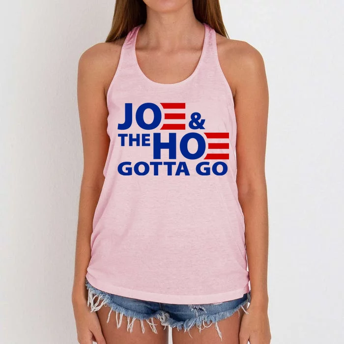 Joe And The Ho Gotta Gotta Go Funny Anti Biden Harris Women's Knotted Racerback Tank