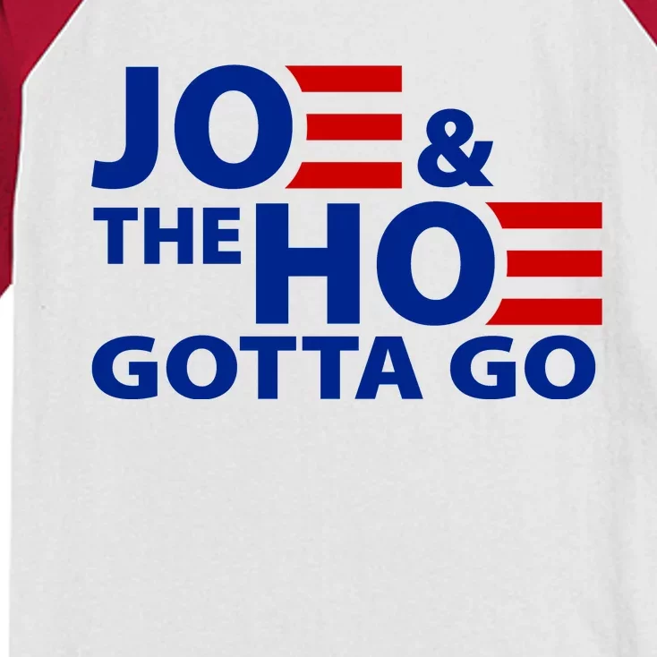 Joe And The Ho Gotta Gotta Go Funny Anti Biden Harris Kids Colorblock Raglan Jersey